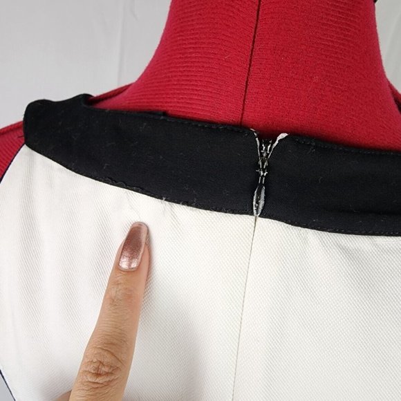 White House Black Market White Gray Black Sleeveless Knee Length Dress - 0 - Picture 7 of 12